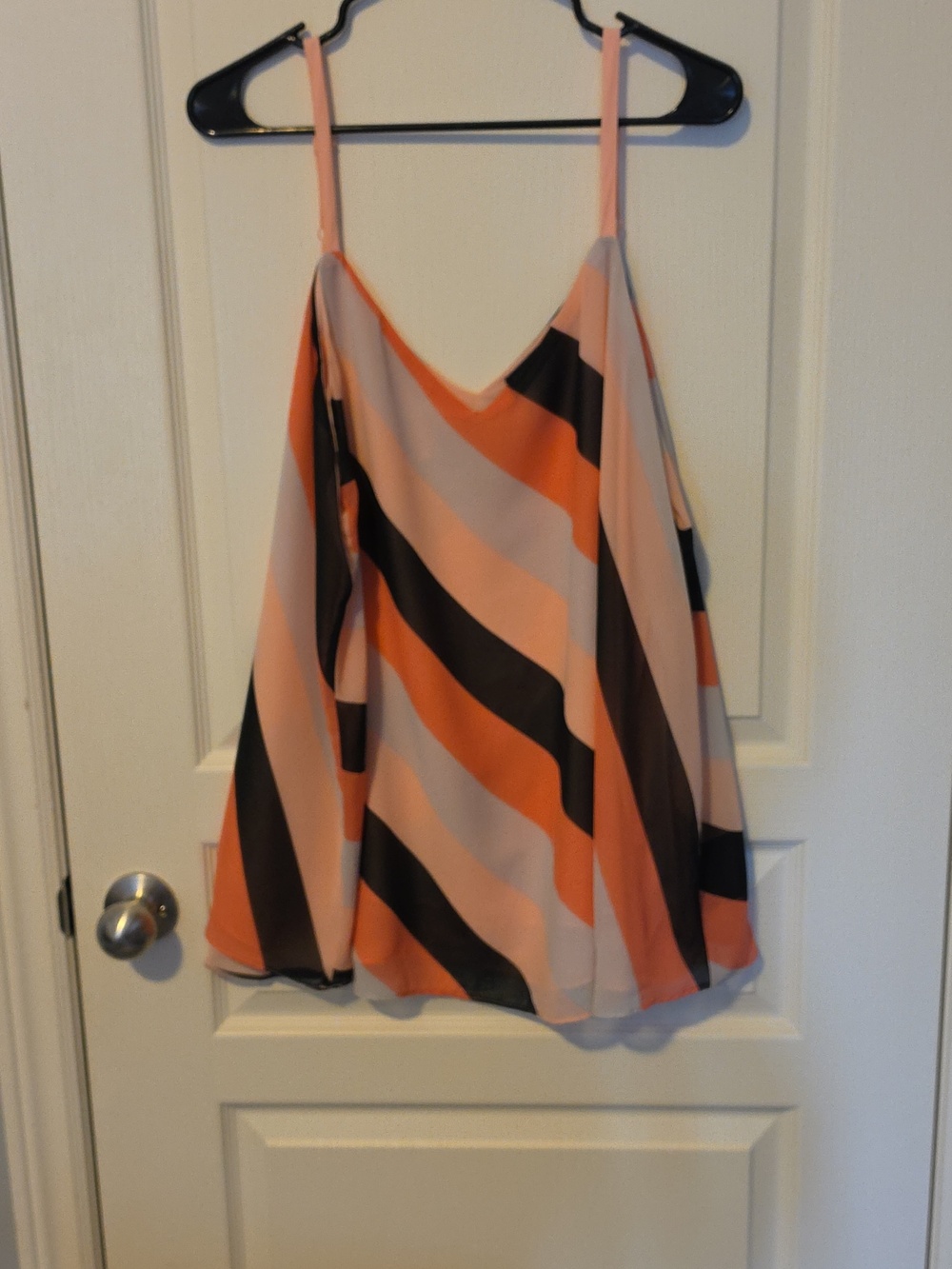 torrid Peach, Black & Cream Striped Sophie Chiffon Camisole